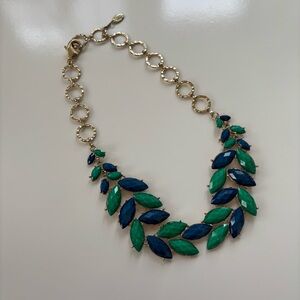 Amrita Singh Blue Green Teal Gold Beaded Choker Necklace, Excellent condition!